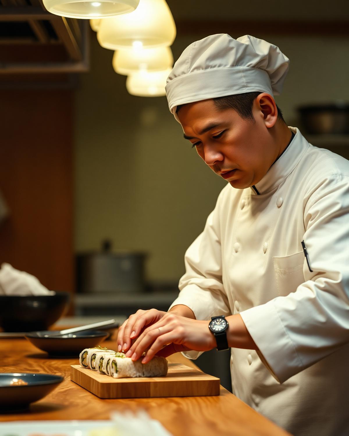 Chef preparing sushi