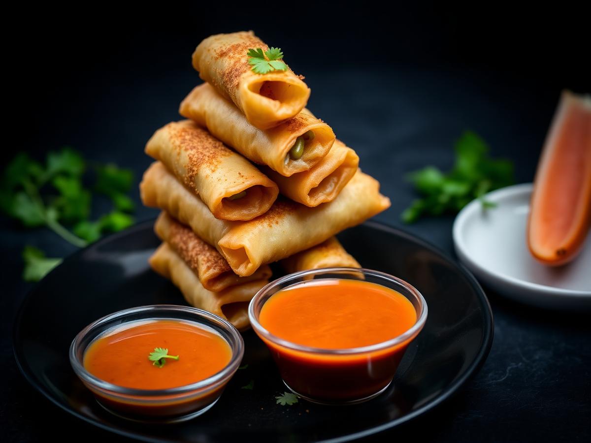 Golden spring rolls